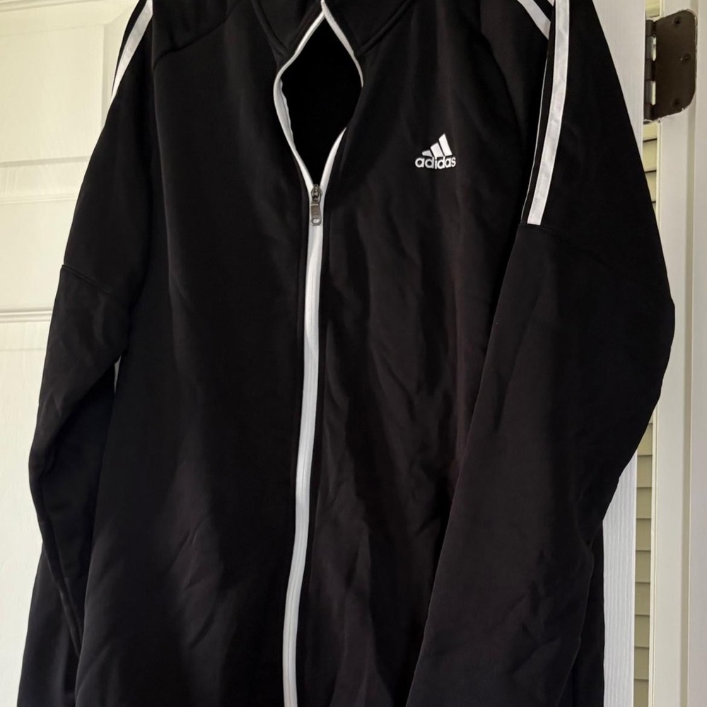 Adidas Men's Black and White Windbreaker
